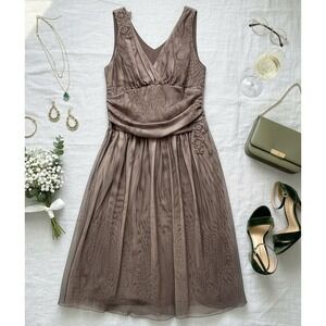 Vtg Torrid Brown Tulle Fit and Flare Dress Size 14‎